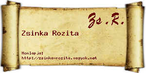Zsinka Rozita névjegykártya